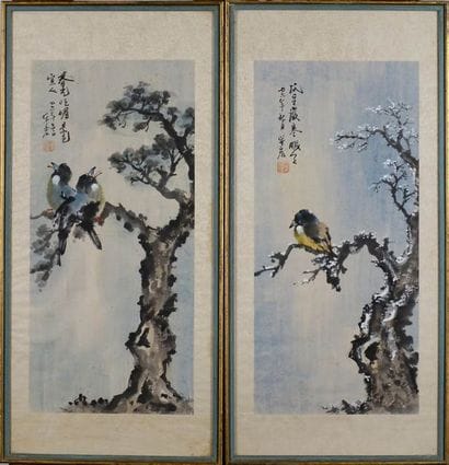 École chinoise du XXe siècle
Oiseaux branchés....