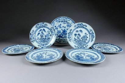 Trois paires d'Assiettes et un Plat rond....