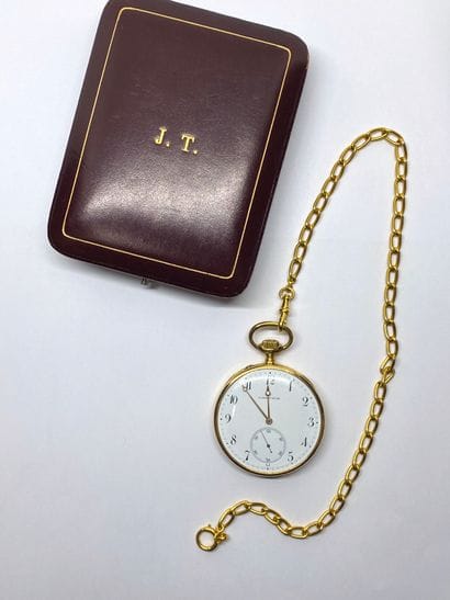 
Montre de gousset en or, le cadran émaillé...