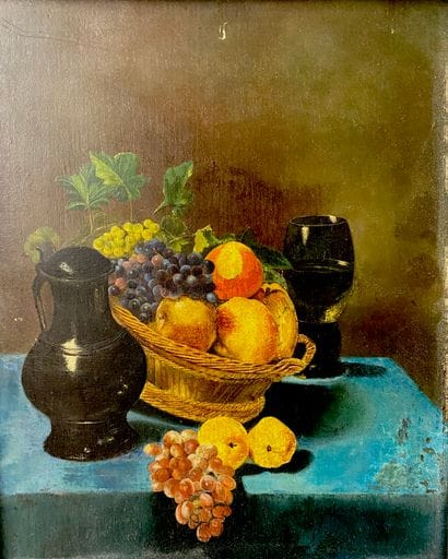 Nature morte.

Huile sur panneau.

28 x 21,5...