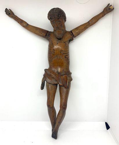 Christ en bois naturel.

Travail ancien.

H....