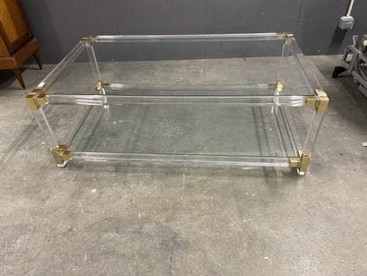 Table basse rectangulaire en plexiglas et...