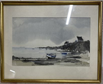 Ensemble d'huiles sur toile et divers (4...