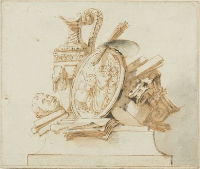 Ecole française vers 1800
Les attributs des...