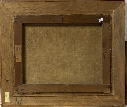 Ensemble de trois huiles sur toile représentant...