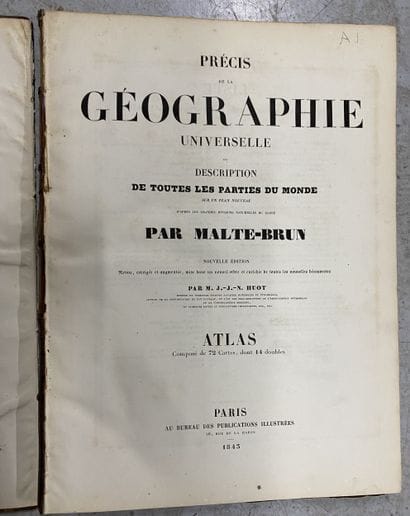 MALTE BRUN
Atlas de géographie , 72 cartes,...