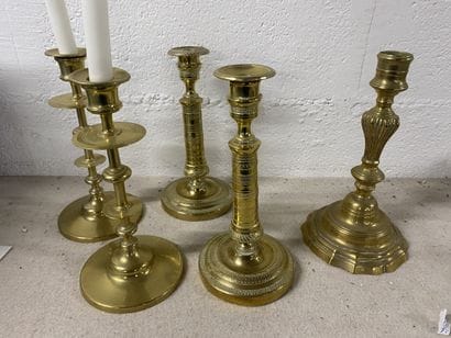 Ensemble de bougeoirs.
H. : 22,5 cm des plus...