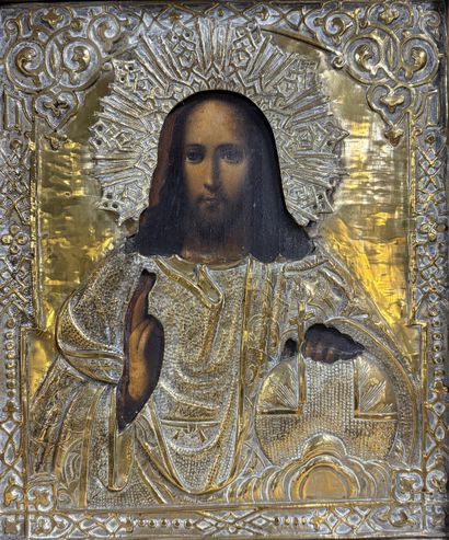Ecole russe du XIXe siècle. 
Icône religieuse...