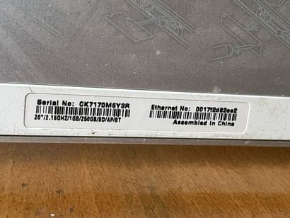 APPLE
Ordinateur iMac modèle A1207 n° de...