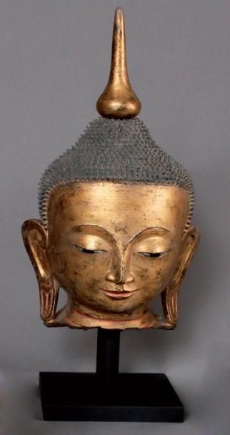 ASIE
TÊTE de Bouddha. Laque sec. Birmanie....