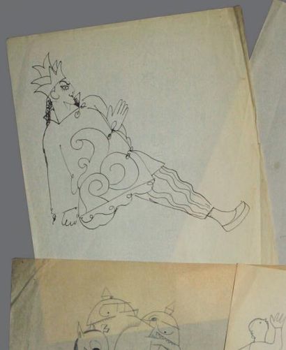 COCTEAU (Jean)
Ballet Russe. Dessin original...