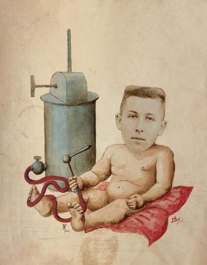 POULENC (Francis)
Photomontage avec aquarelle...