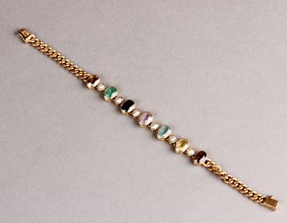 Petit BRACELET en or jaune, mailles gourmette,...