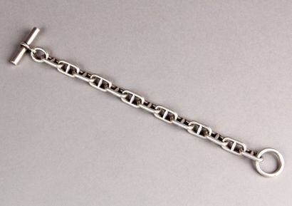 BRACELET en argent, mailles chaîne d'ancre.
Pds:...