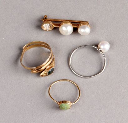 BAGUE serpent en or jaune ornée d'une petite...