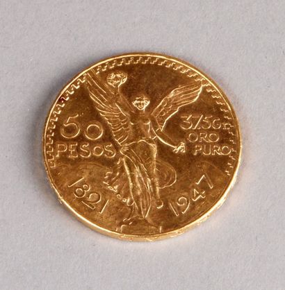 PIÈCE de 50 Pesos mexicain en or.