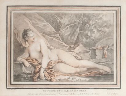 PAIRE DE GRAVURES de Demarteau d'après Huet...