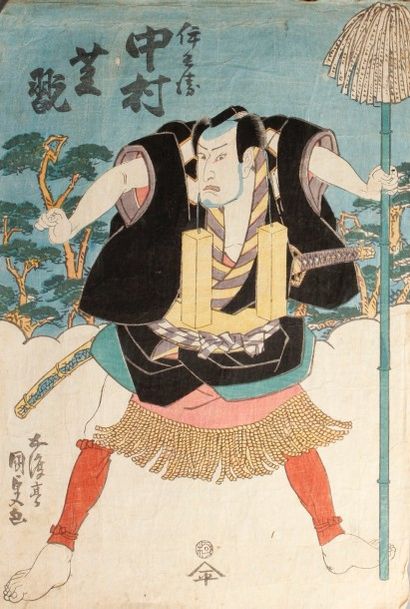 DEUX ESTAMPES japonaises représentant des...