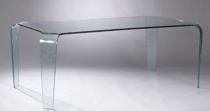 ROCHE BOBOIS
Grand BUREAU plat en verre cintré...