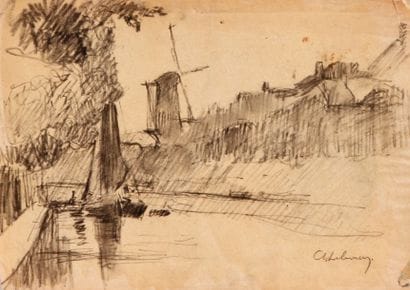 ALBERT LEBOURG (1849-1928)

Canal avec moulin...