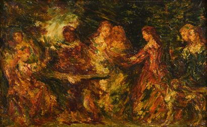D'après Adolphe MONTICELLI (1824-1886)

Scène...