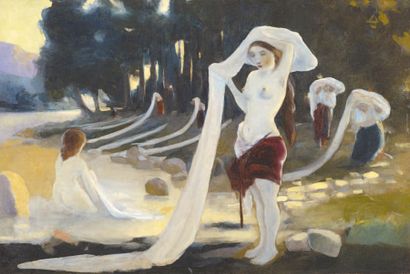 Albert BESNARD (1849 -1934)
Les Lavandières...