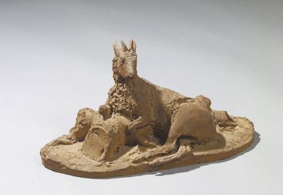 Ary BITTER (1883-1973).
Brocard couché Terre...