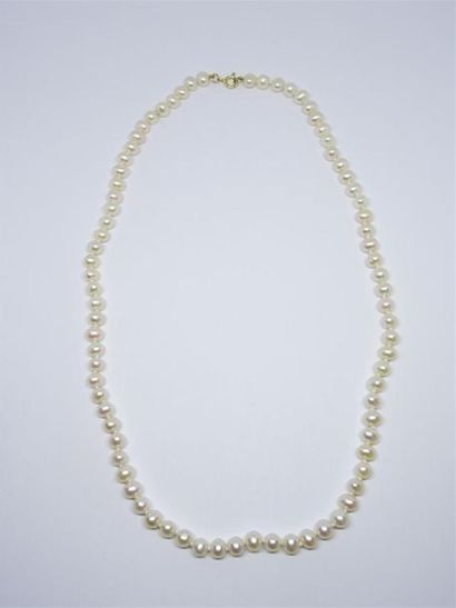 Collier ras de cou en perles de culture,...