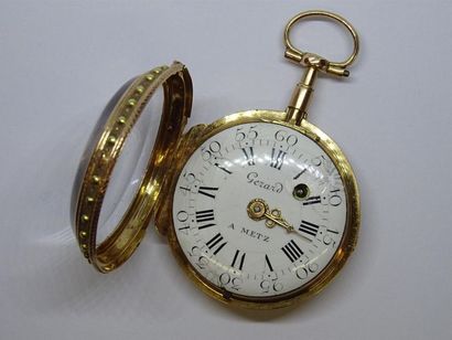 Montre de poche en or jaune et or rose à...