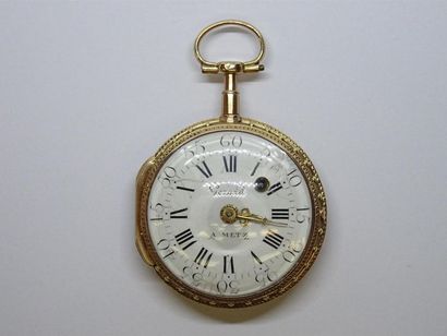 Montre de poche en or jaune et or rose à...