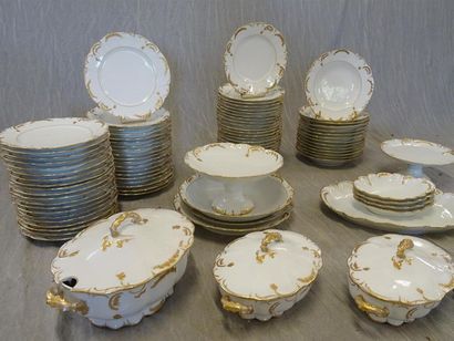 Service de table en porcelaine de Paris blanche...