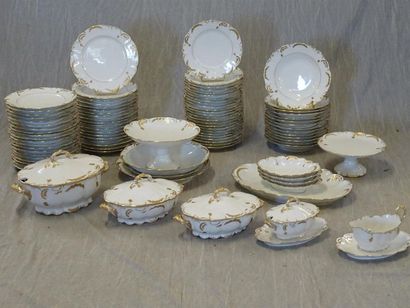 Service de table en porcelaine de Paris blanche...