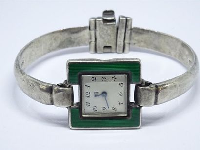 UTI Montre bracelet femme en argent et émail...