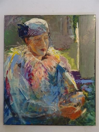 Annie PUYBAREAU (1955)
Femme à la voilette.
huile...
