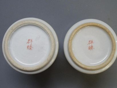 Paire de pot couvert en porcelaine de Chine...