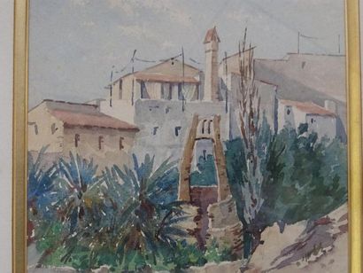 Ecole Française orientaliste fin XIX°:
Paysage...