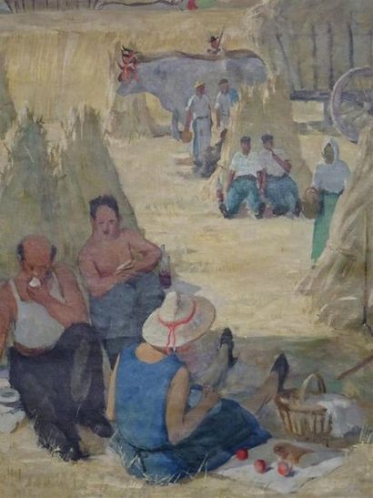 Jean BROUANT
Personnages au champ. 
Huile...