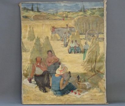Jean BROUANT
Personnages au champ. 
Huile...