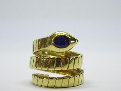 Bague serpent en or 750°/00, saphir en serti...