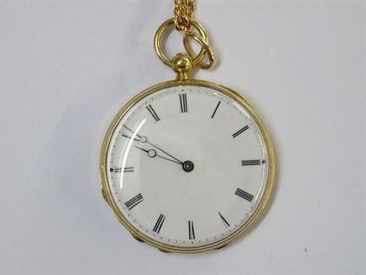 Montre de poche en or ciselé d'un décor de...