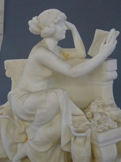 Ecole Française vers 1900
Femme à la lecture.
Sculpture...