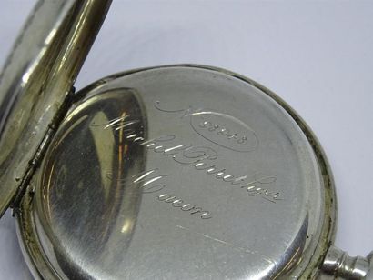 Montre de gousset en argent avec motif en...