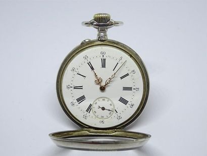 Montre de gousset en argent avec motif en...