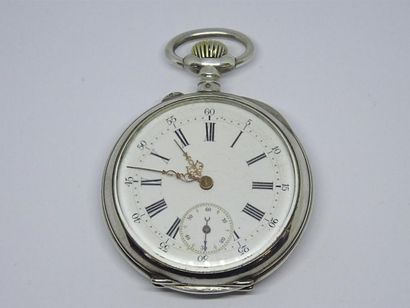 Montre de gousset en argent avec motif en...