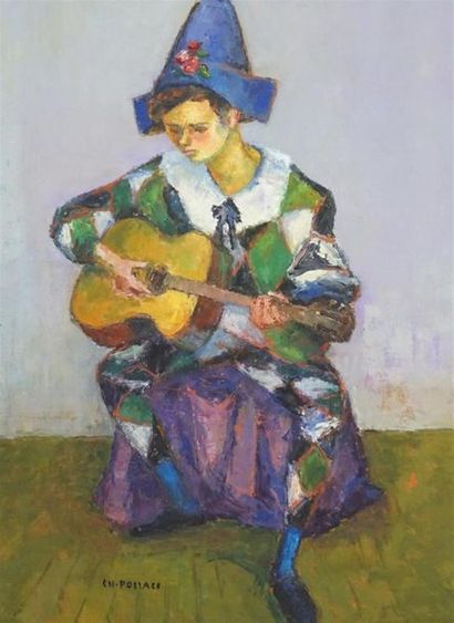 Charles POLLACI (1907-1989)
Arlequin guitariste
huile...