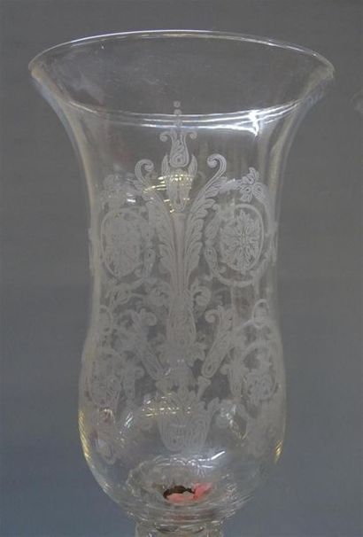 BACCARAT: 
Paire de photophores en cristal...