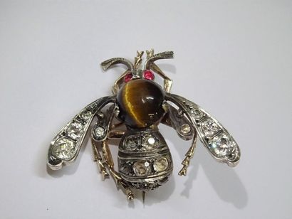 Broche en argent 925°/00 figurant une abeille,...