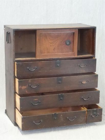 JAPON XIX°
Meuble en bois, poigné et serrure...