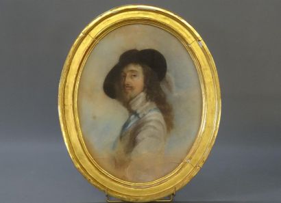 VAN DYCK d'après, Pastel vers 1900 
Portrait...