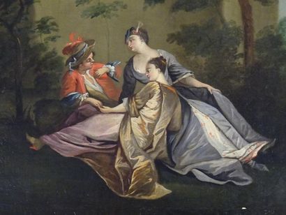 Ecole Française XVIIIe/ XIX°
Scène galante
Huile...